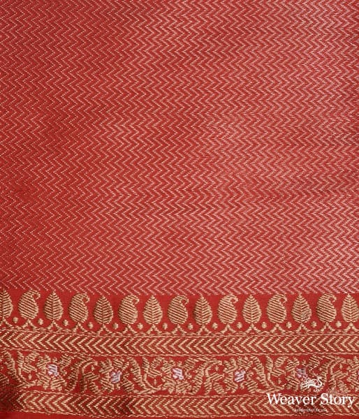 Deep_Orange_banarasi_jangla_with_heavy_border_and_pallu_WeaverStory_05