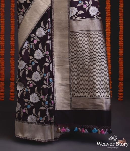 Wine_kadhwa_banarasi_jangla_with_sunflowers_WeaverStory_04