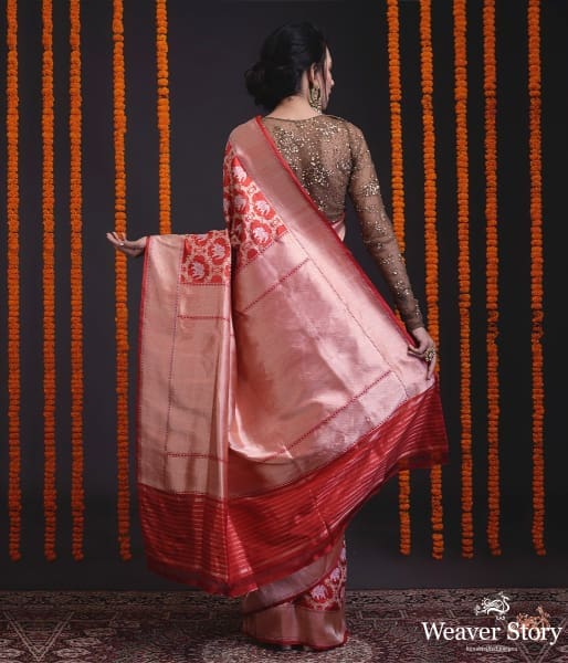 Handwoven_kadhwa_banarasi_jangla_in_red_with_animal_motifs_WeaverStory_03