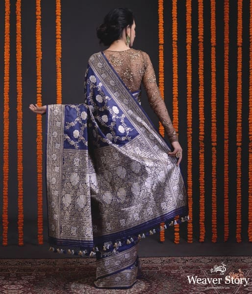 Midnight_blue_and_gold_kadhwa_jangla_saree_WeaverStory_03