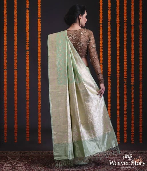 Fresh_green_sona_rupa_kadhwa_jangla_with_meenakari_WeaverStory_03
