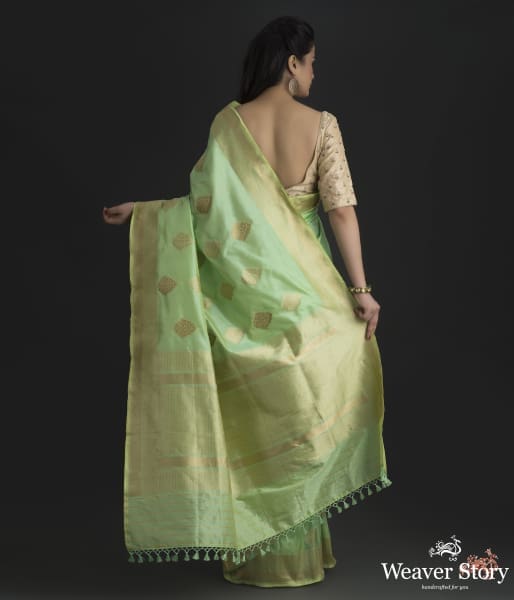 Light_Green_katan_silk_saree_with_mehraab_booti_WeaverStory_03