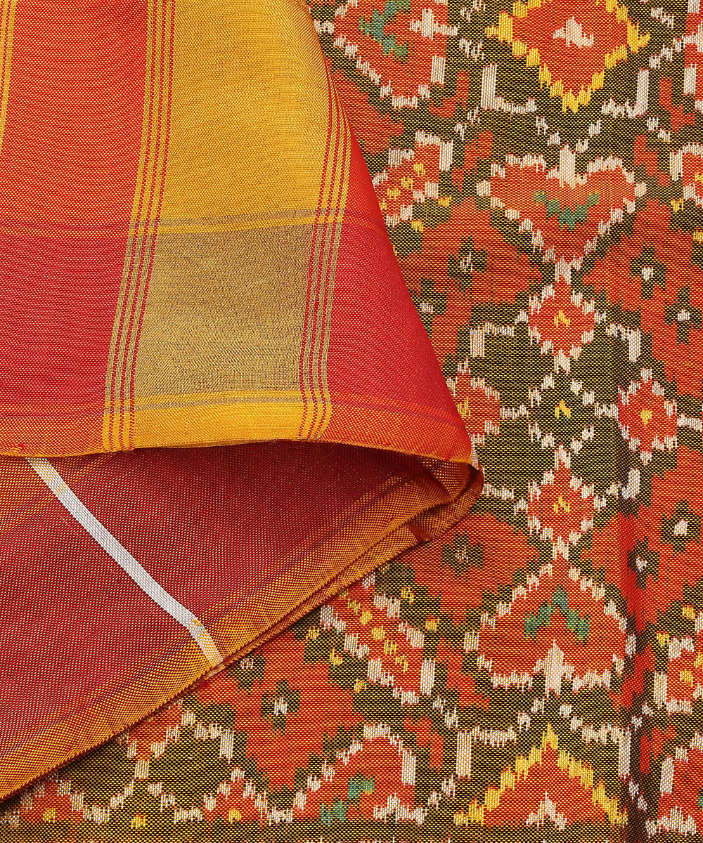 Handloom_Yellow_and_Orange_Mulberry_Silk_Patola_Dupatta_with_Single_Ikat_Weave_WeaverStory_04