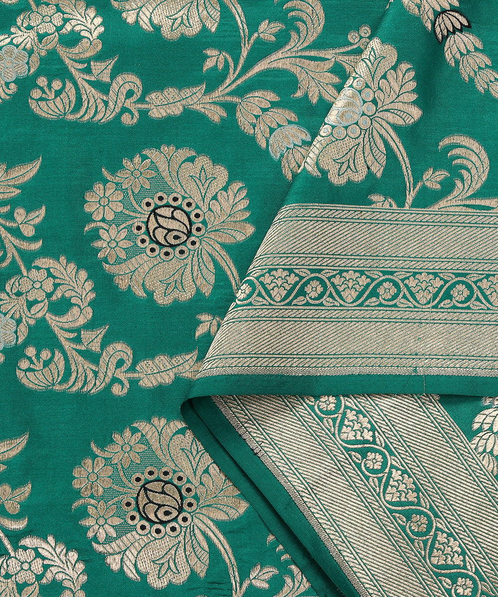 Green_Handloom_Pure_Katan_Silk_Banarasi_Dupatta_With_Meenakari_work_WeaverStory_04