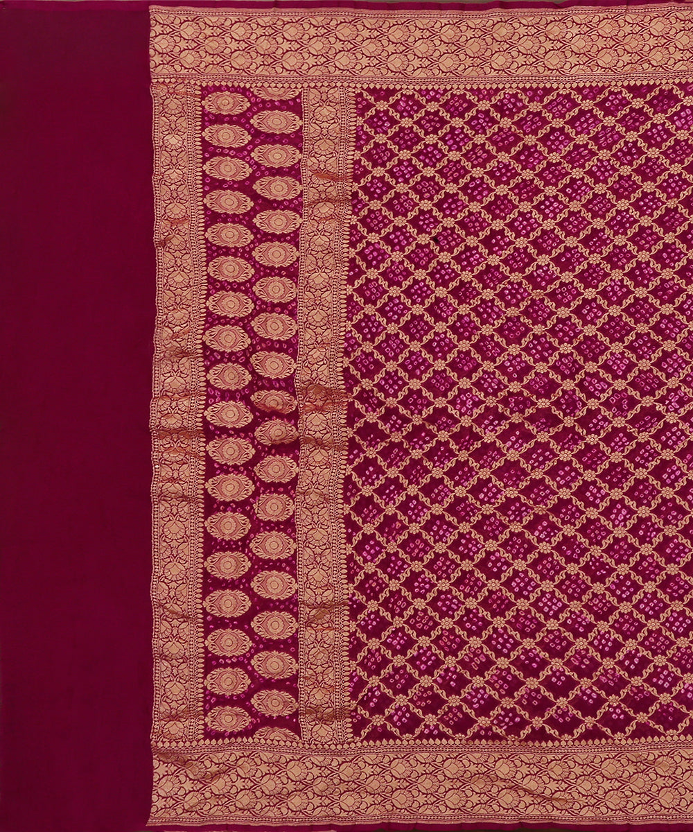 Purple_Handloom_Georgette_Banarasi_Bandhej_Dupatta_With_Cutwork_Weave_WeaverStory_02