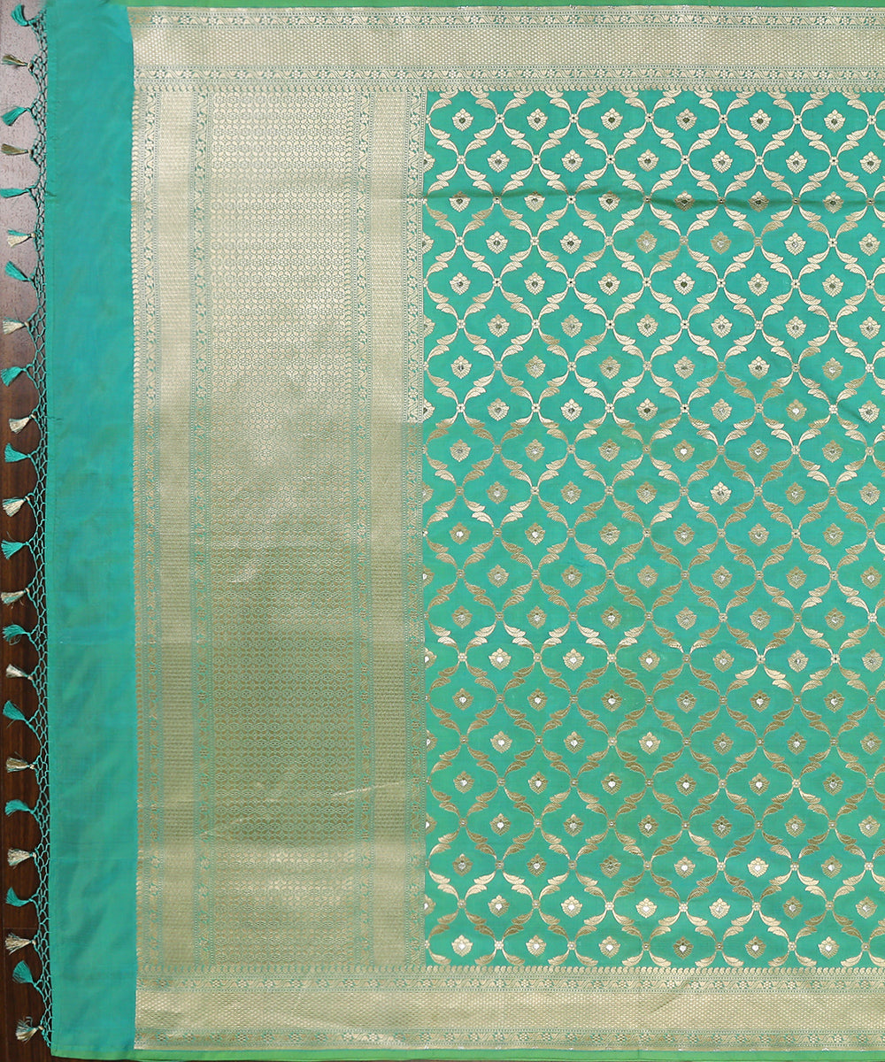 Handloom_Aqua_Blue_Pure_Katan_Silk_Cutwork_Banarasi_Dupatta_With_Silver_Meenakari_WeaverStory_02