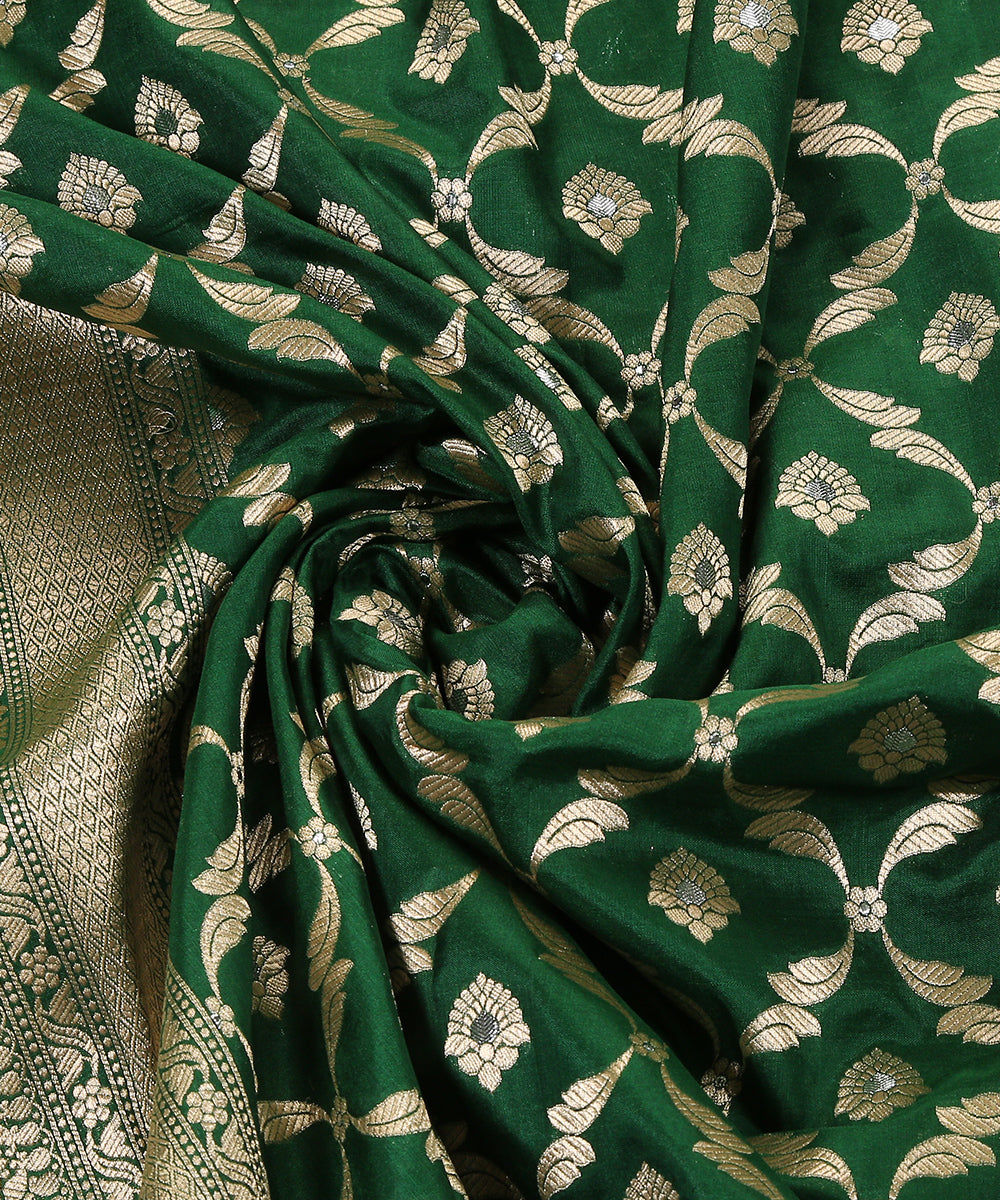 Handloom_Dark_Green_Cutwork_Pure_Katan_Silk_Banarasi_Dupatta_With_Silver_Meenakari_WeaverStory_05