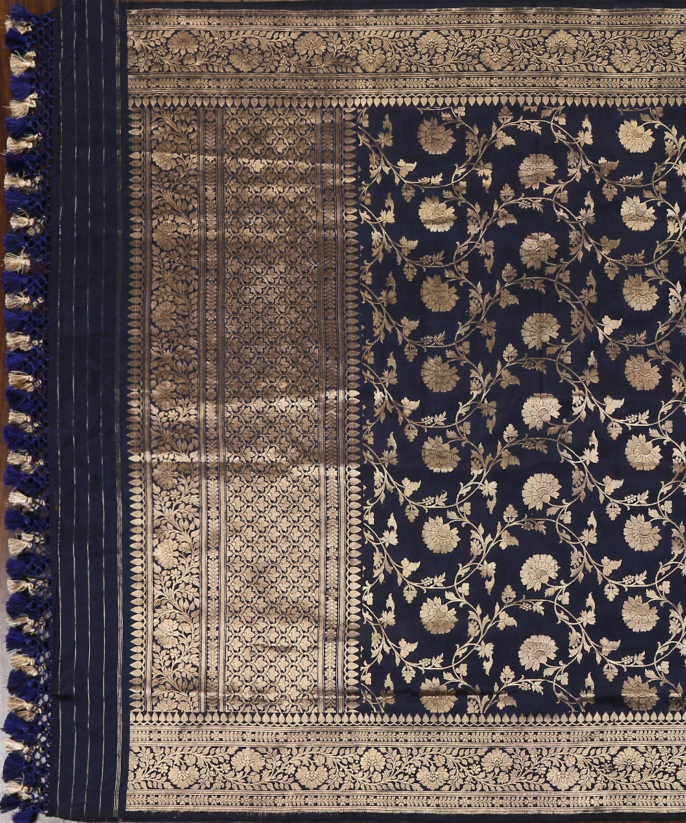 Handloom_Blue_Pure_Katan_Silk_Banarasi_Dupatta_With_Kadhwa_Jaal_WeaverStory_02