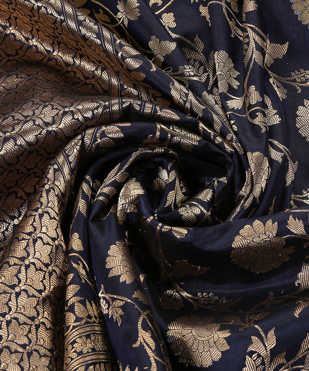 Handloom_Blue_Pure_Katan_Silk_Banarasi_Dupatta_With_Kadhwa_Jaal_WeaverStory_05