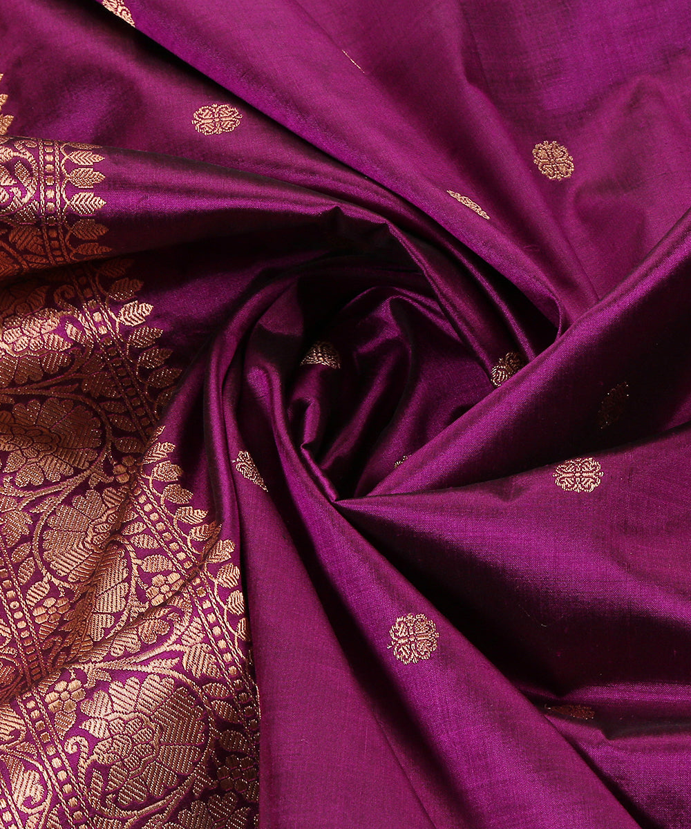 Handloom_Purple_Kadhwa_Booti_Pure_Katan_Silk_Banarasi_Dupatta_WeaverStory_05