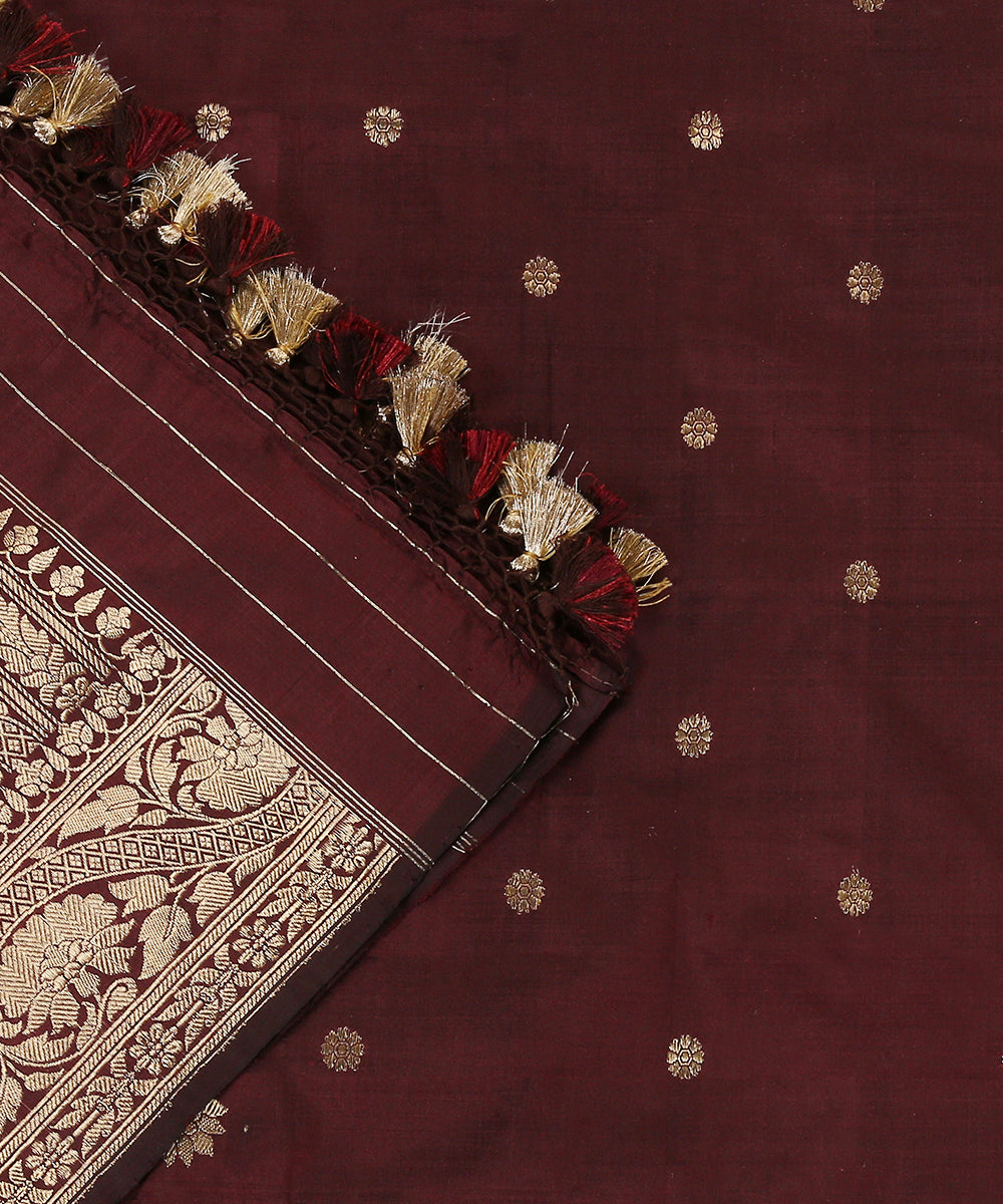 Handloom_Wine_Kadhwa_Booti_Pure_Katan_Silk_Banarasi_Dupatta_WeaverStory_04