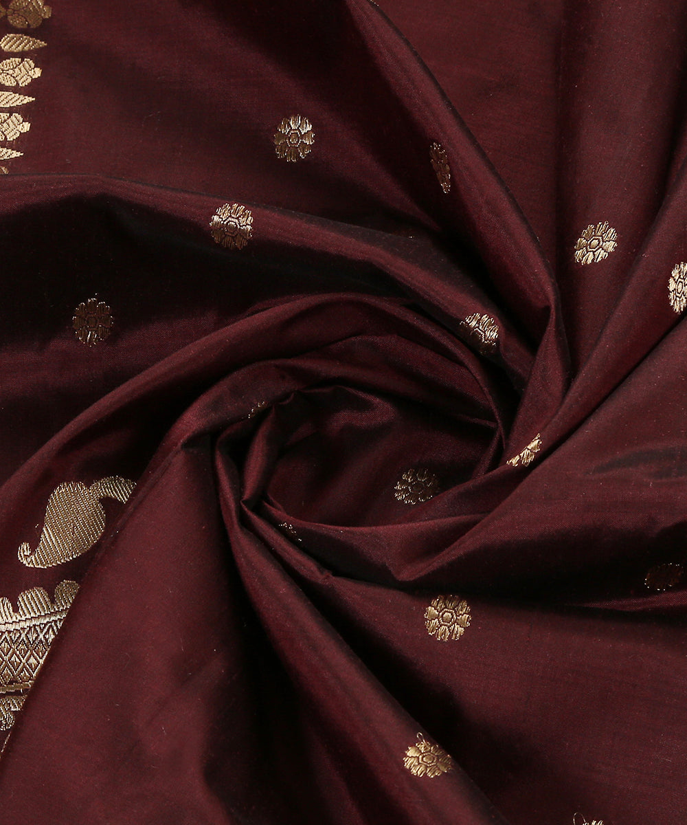 Handloom_Wine_Kadhwa_Booti_Pure_Katan_Silk_Banarasi_Dupatta_WeaverStory_05