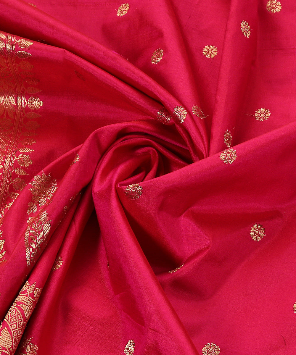 Pink_Handloom_Pure_Katan_Silk_Banarasi_Dupatta_With_Kadhwa_Booti_WeaverStory_05
