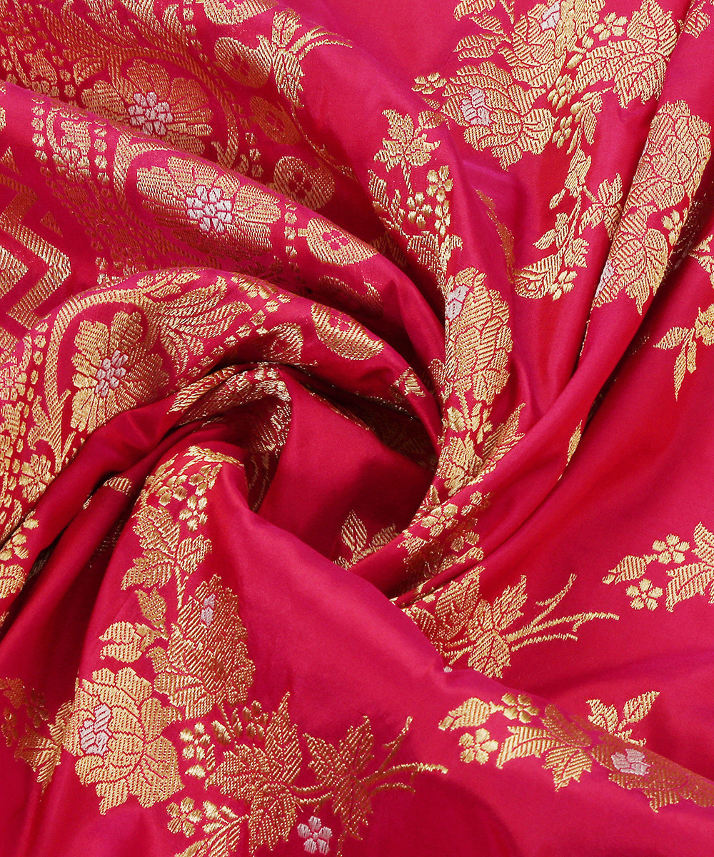 Handloom_Hot_Pink_Sona_Rupa_Pure_Katan_Silk_Banarasi_Dupatta_With_Kadhwa_Weave_WeaverStory_05