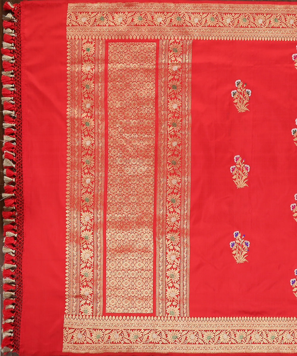 Handloom_Pink_And_Red_Dual_Tone_Kadhwa_Mughal_Boota_Banarasi_Dupatta_WeaverStory_02