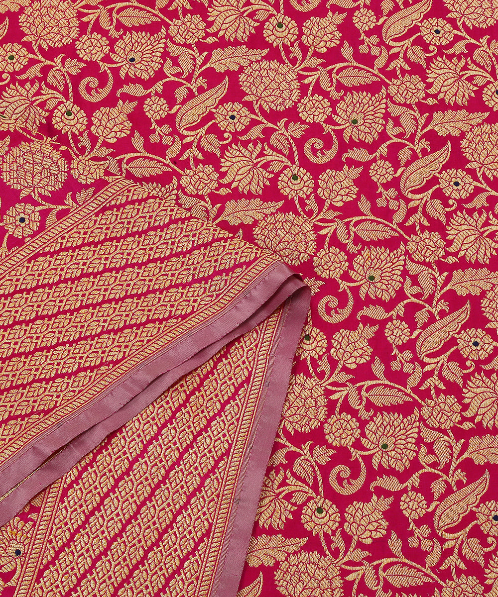 Handloom_Hot_Pink_Pure_Katan_Silk_Banarasi_Dupatta_With_Meenakari_Jaal_WeaverStory_04