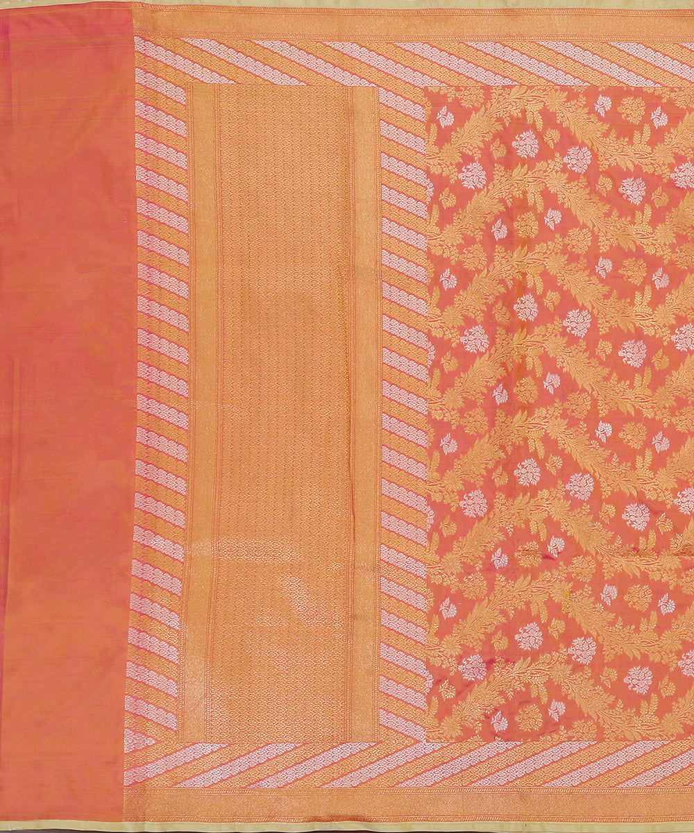Handloom_Peach_And_Pink_Dual_Tone_Pure_Katan_Silk_Banarasi_Dupatta_With_Aada_Jaal_WeaverStory_02