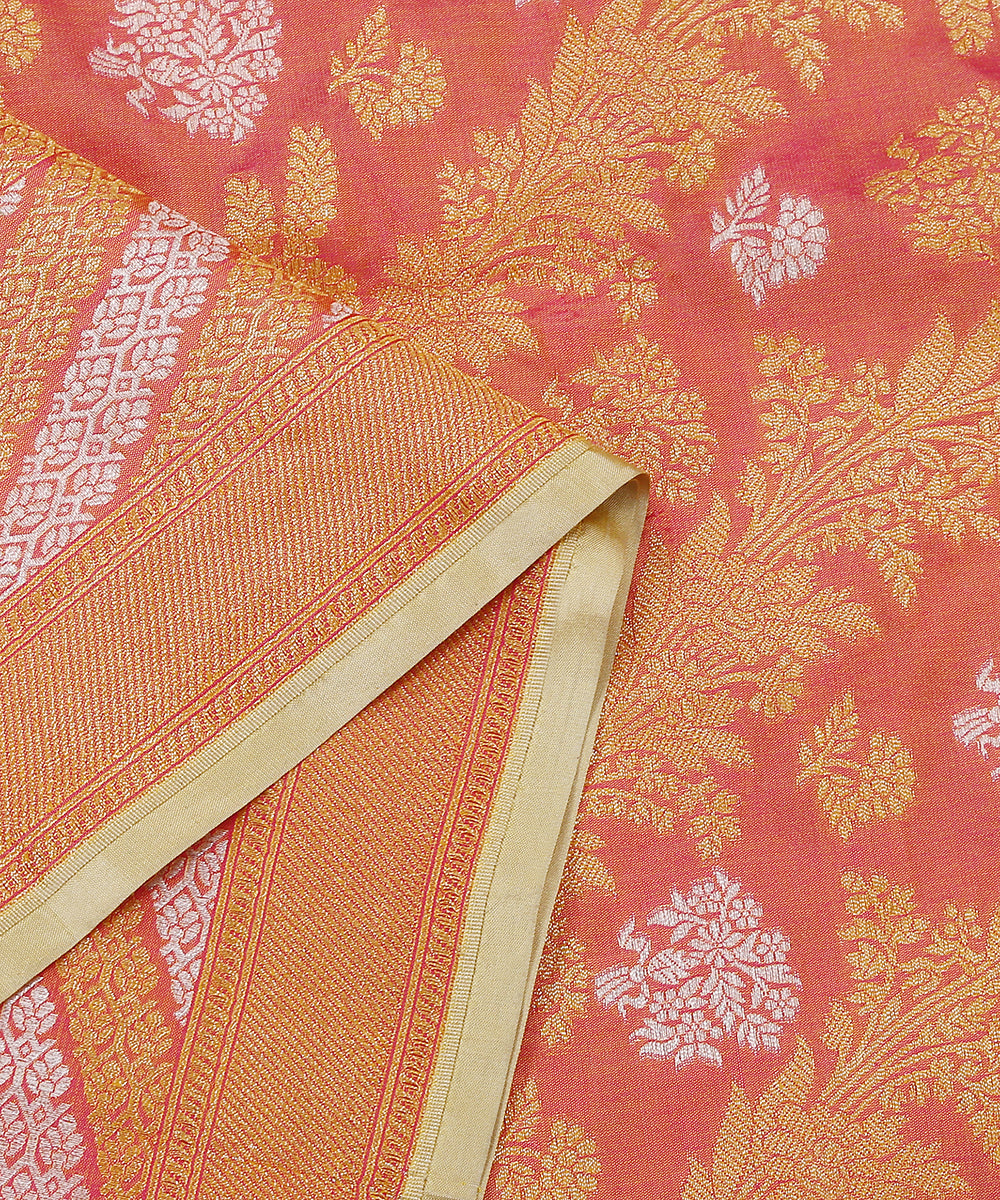 Handloom_Peach_And_Pink_Dual_Tone_Pure_Katan_Silk_Banarasi_Dupatta_With_Aada_Jaal_WeaverStory_04