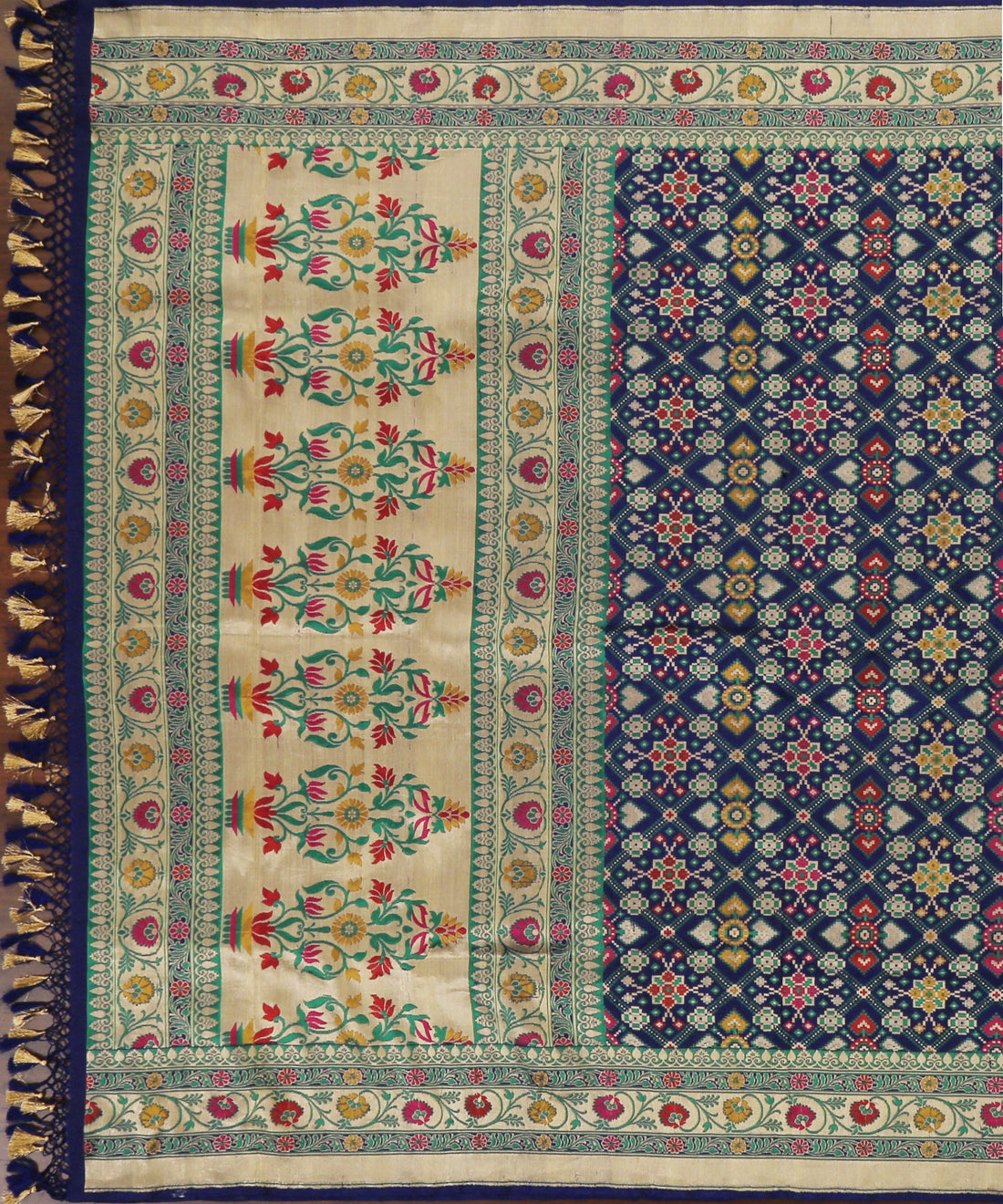 Blue_Handloom_Double_Warp_Pure_Katan_Silk_Banarasi_Patola_Dupatta_With_Meenakari_WeaverStory_02