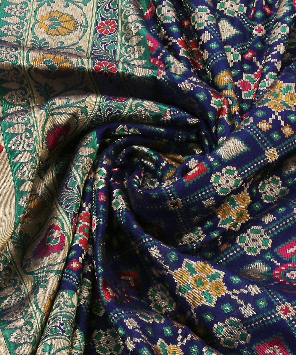 Blue_Handloom_Double_Warp_Pure_Katan_Silk_Banarasi_Patola_Dupatta_With_Meenakari_WeaverStory_05