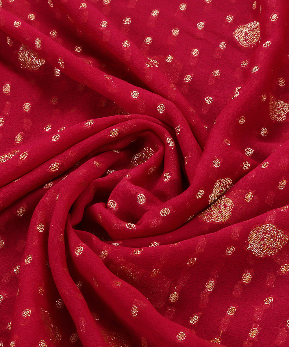 Pink_Handloom_Banarasi_Georgette_Dupatta_With_Small_Booti_WeaverStory_05