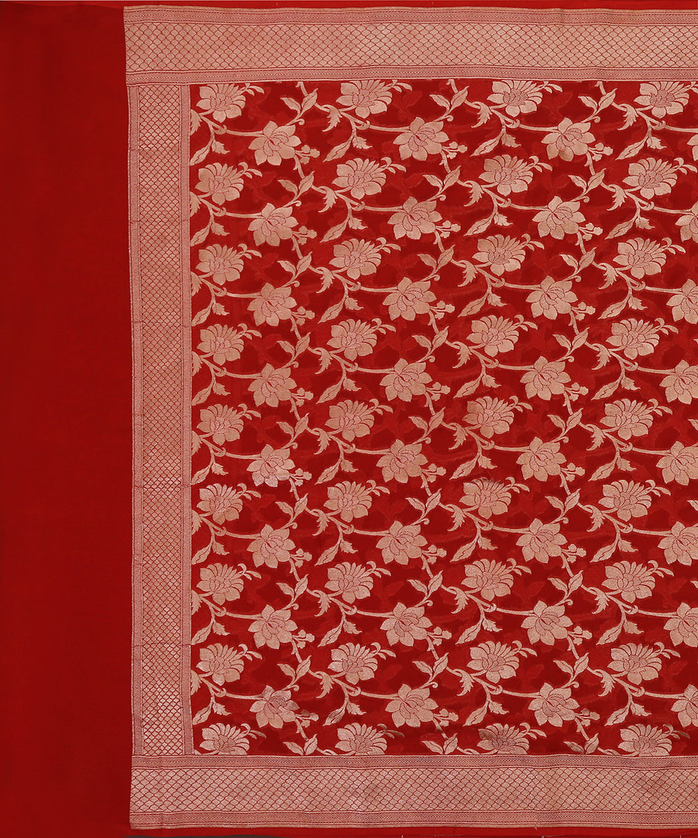 Red_Handloom_Banarasi_Georgette_Dupatta_With_Cutwork_Floral_Jaal_WeaverStory_02
