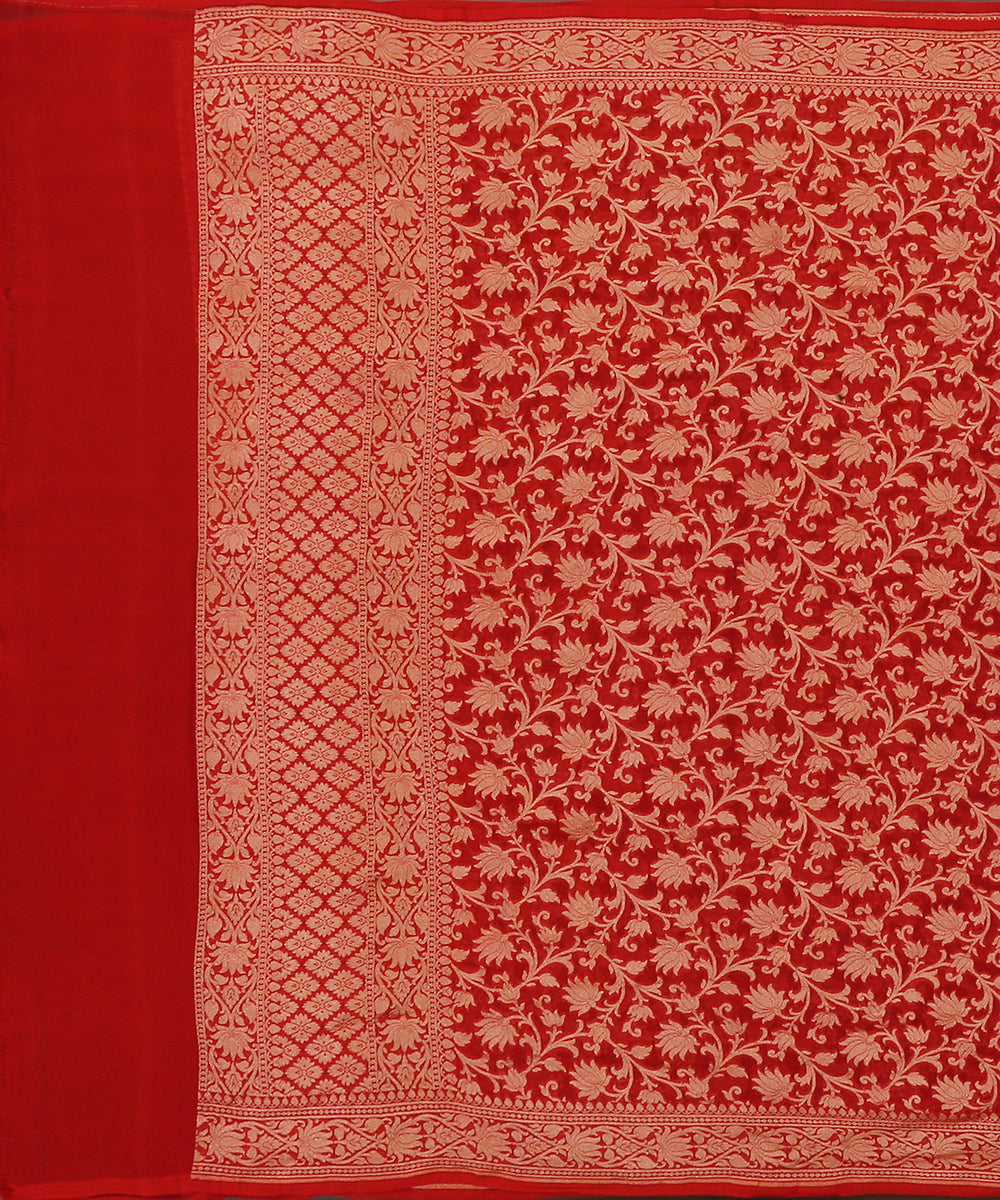 Handloom_Red_Banarasi_Georgette_Dupatta_With_Cutwork_Floral_Jaal_WeaverStory_02