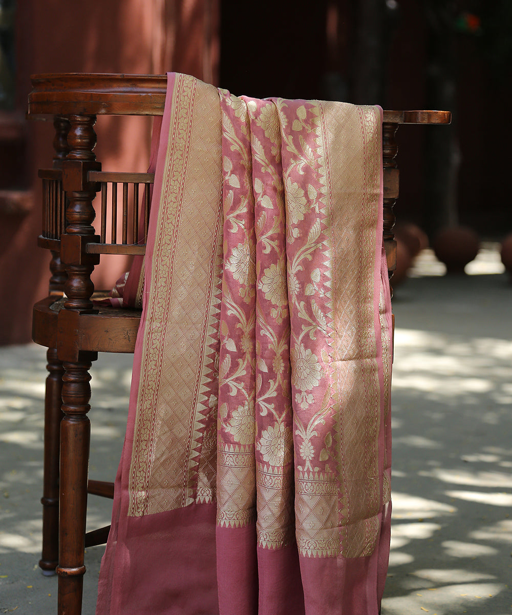 Handloom_Mauve_Georgette_Banarasi_Dupatta_With_Cutwork_Zari_Jaal_WeaverStory_01