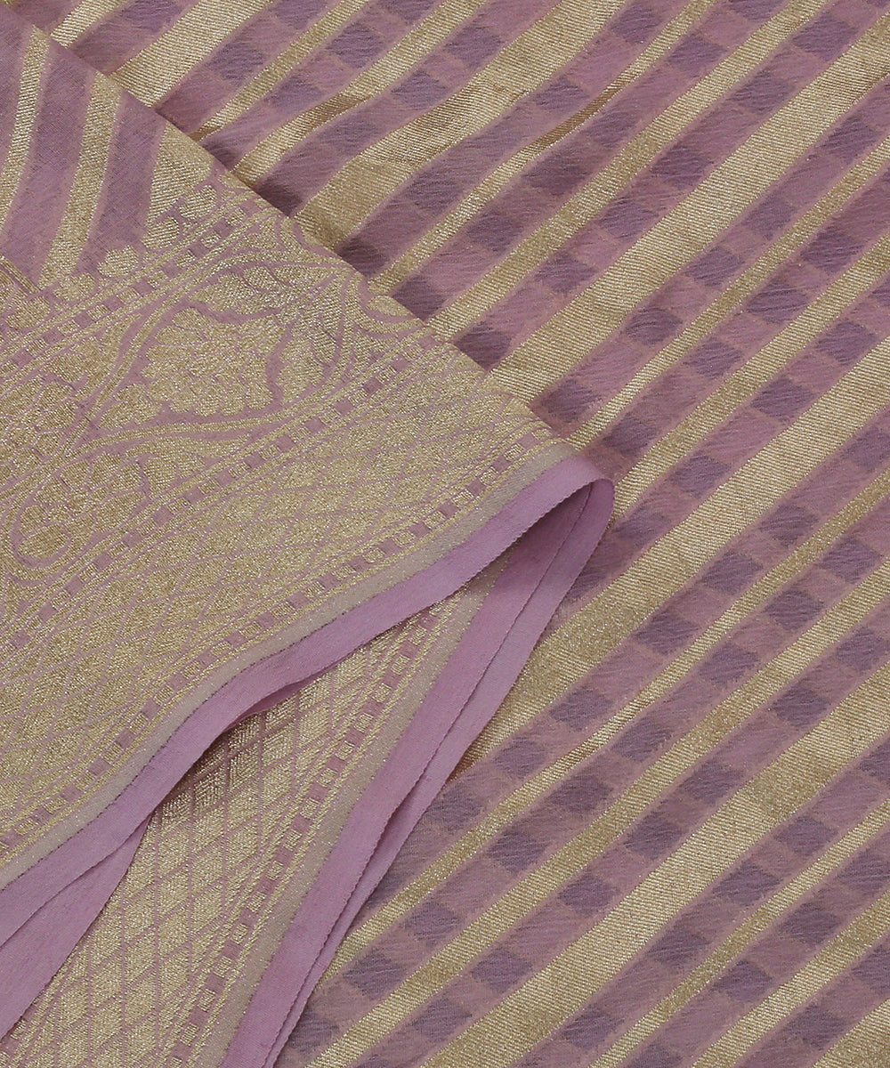 Handloom_Purple_Georgette_Banarasi_Dupatta_With_Cutwork_Jaal_WeaverStory_04