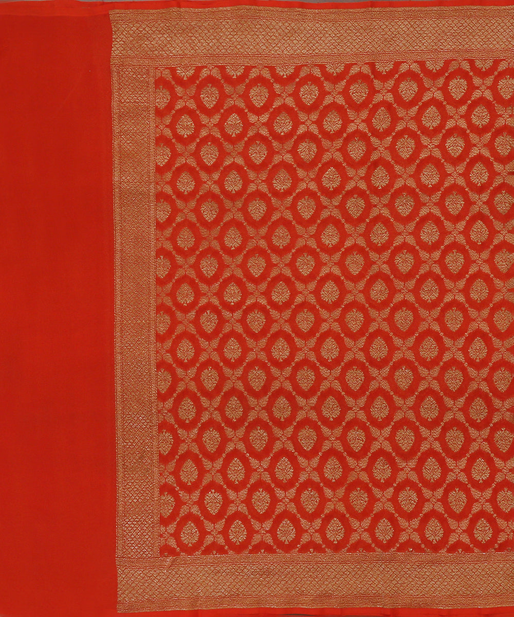 Rust_Handloom_Antique_Zari_Banarasi_Georgette_Dupatta_With_Cutwork_Jaal_WeaverStory_02