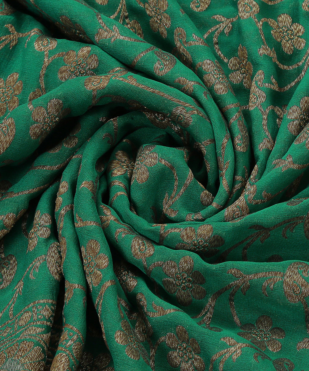 Teal_Green_Handloom_Antique_Zari_Banarasi_Georgette_Dupatta_WeaverStory_05