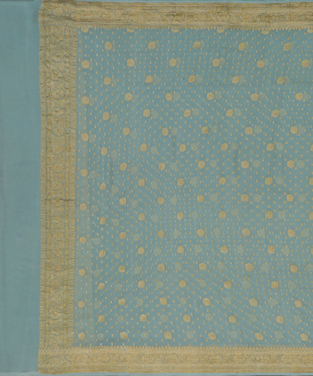 Powder_Blue_Handloom_Banarasi_Georgette_Dupatta_With_Gold_Zari_Booti_WeaverStory_02