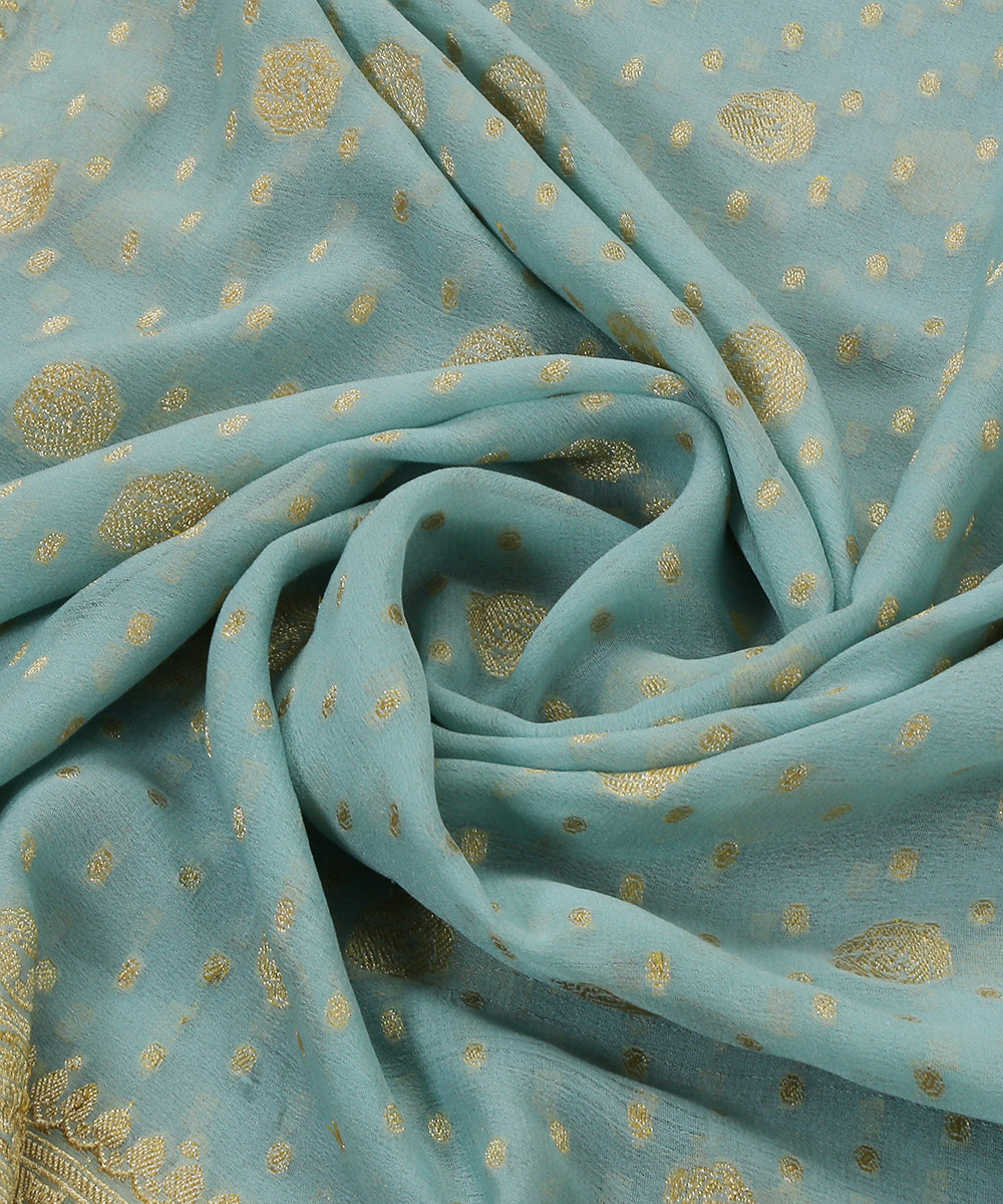 Powder_Blue_Handloom_Banarasi_Georgette_Dupatta_With_Gold_Zari_Booti_WeaverStory_05