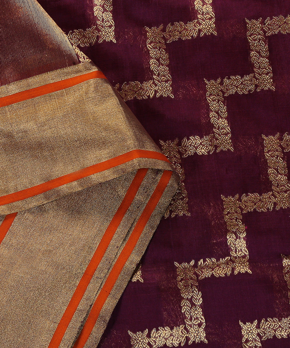 Dark_Purple_Tone_Handloom_Pure_Chanderi_Silk_Dupatta_With_All_Over_Zari_Jaal_WeaverStory_04