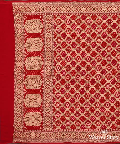 Red_Handloom_Georgette_Banarasi_Bandhej_Dupatta_WeaverStory_02