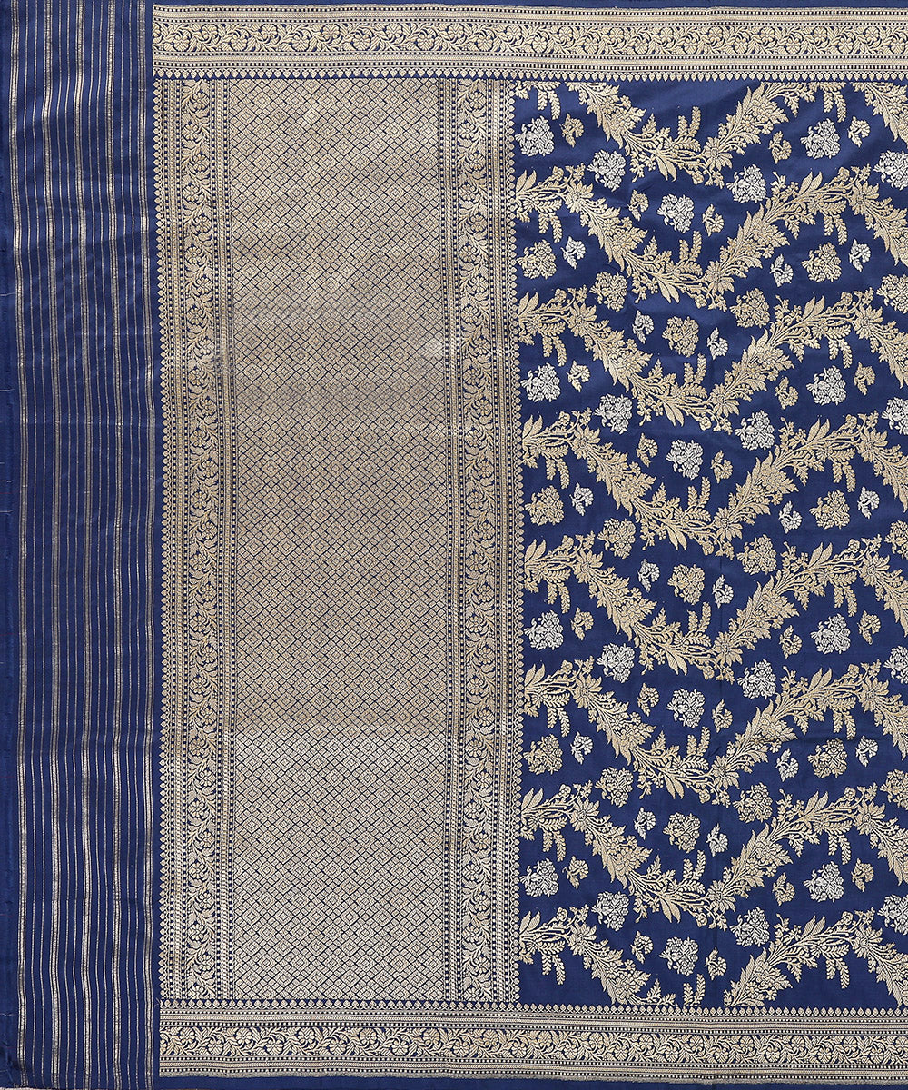 Blue_Handloom_Pure_Katan_Silk_Banarasi_Dupatta_With_Sona_Rupa_Zari_WeaverStory_02