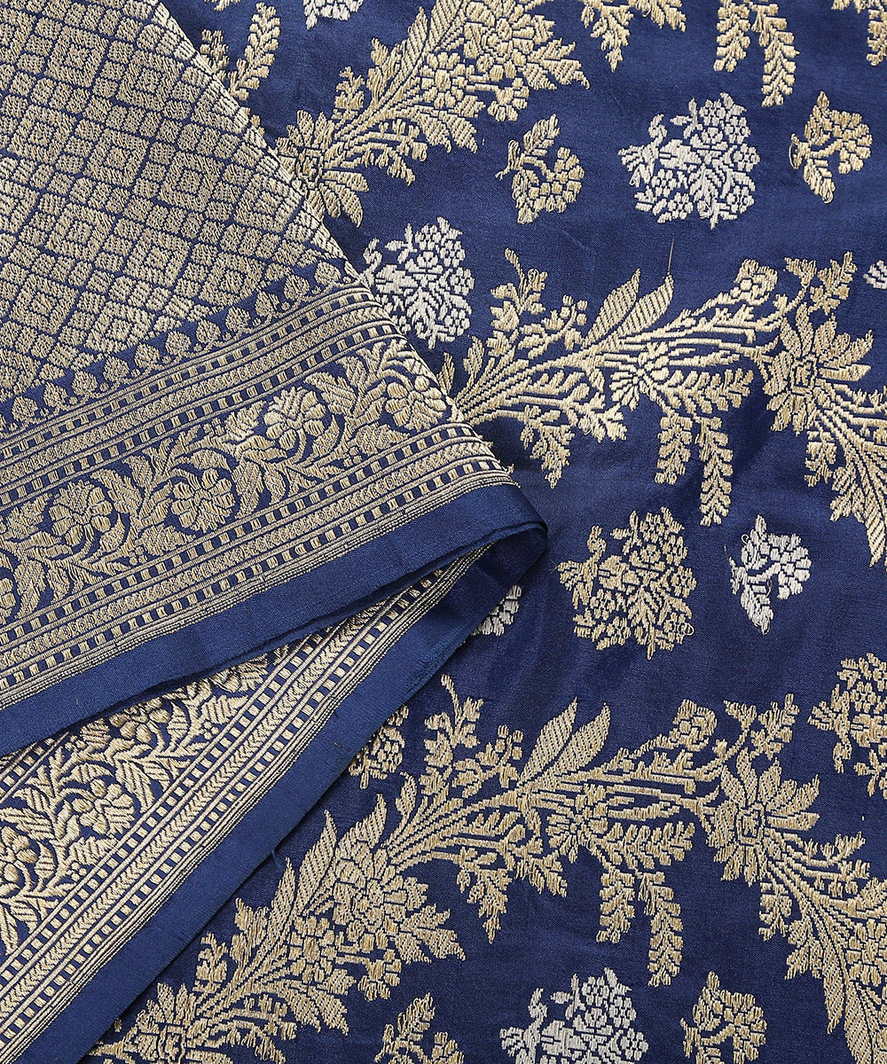 Blue_Handloom_Pure_Katan_Silk_Banarasi_Dupatta_With_Sona_Rupa_Zari_WeaverStory_04