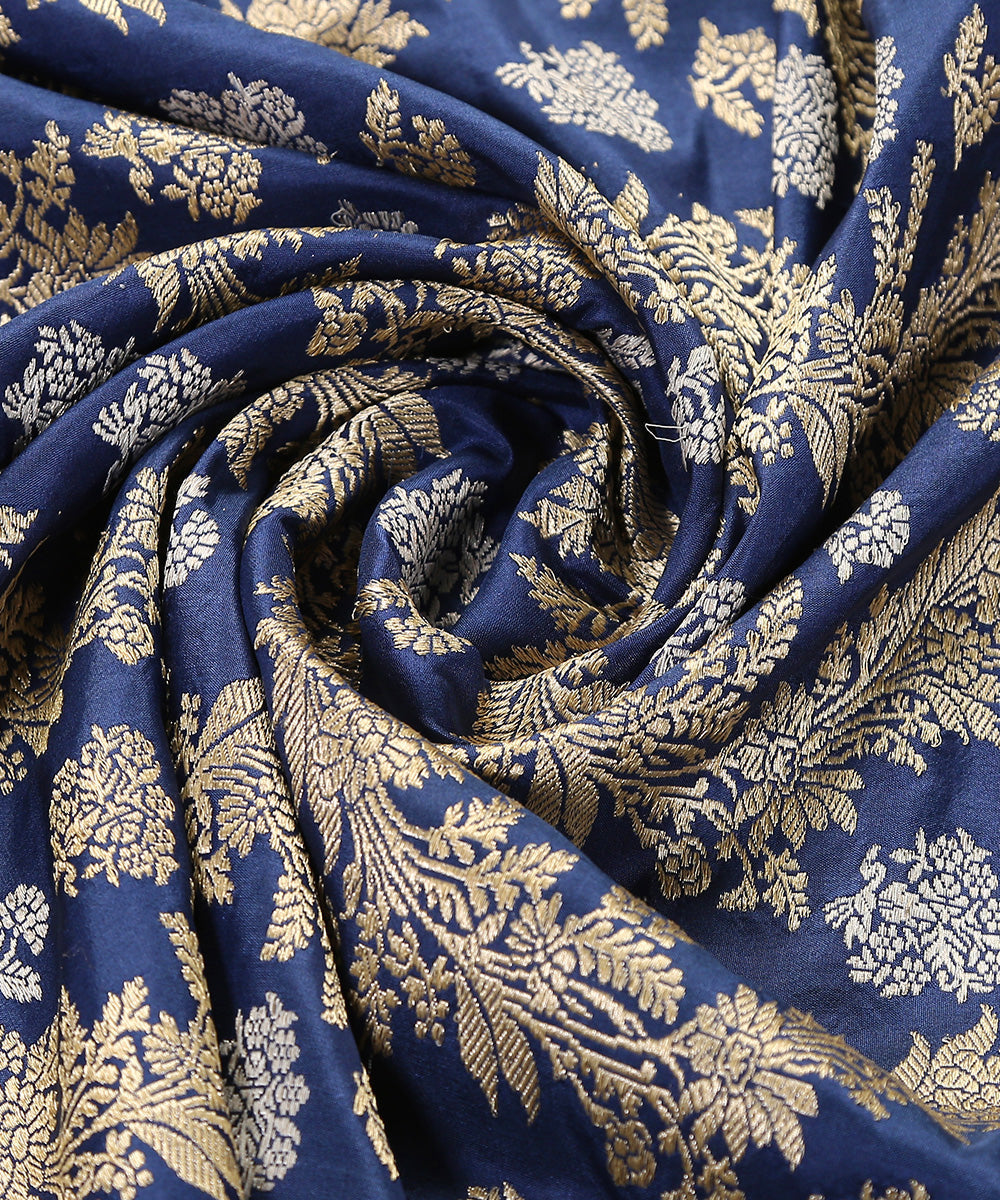 Blue_Handloom_Pure_Katan_Silk_Banarasi_Dupatta_With_Sona_Rupa_Zari_WeaverStory_05