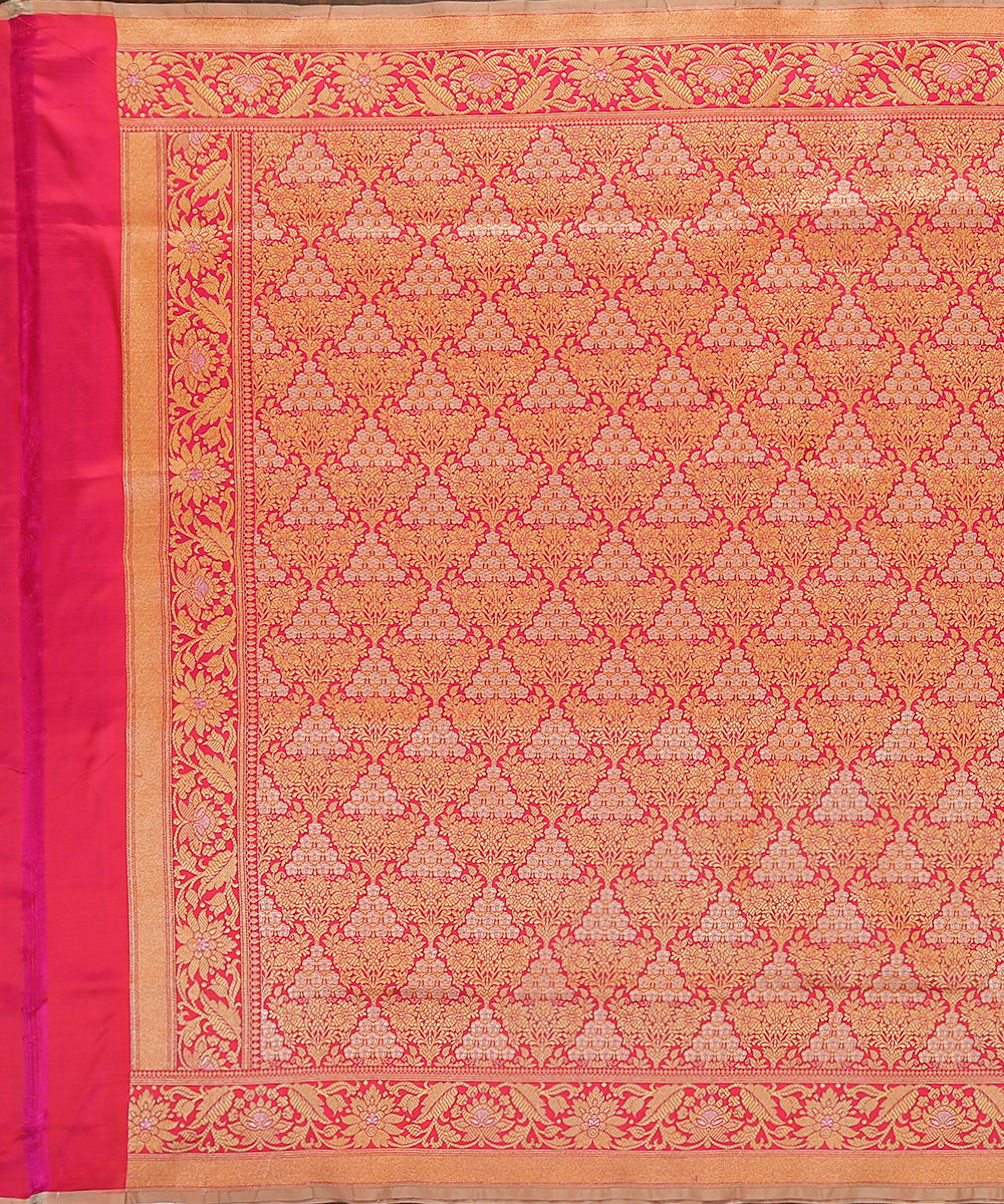 Candy_Pink_Handloom_Brocade_Pure_Katan_Silk_Banarasi_Dupatta_With_Pink_Selvedge_WeaverStory_02