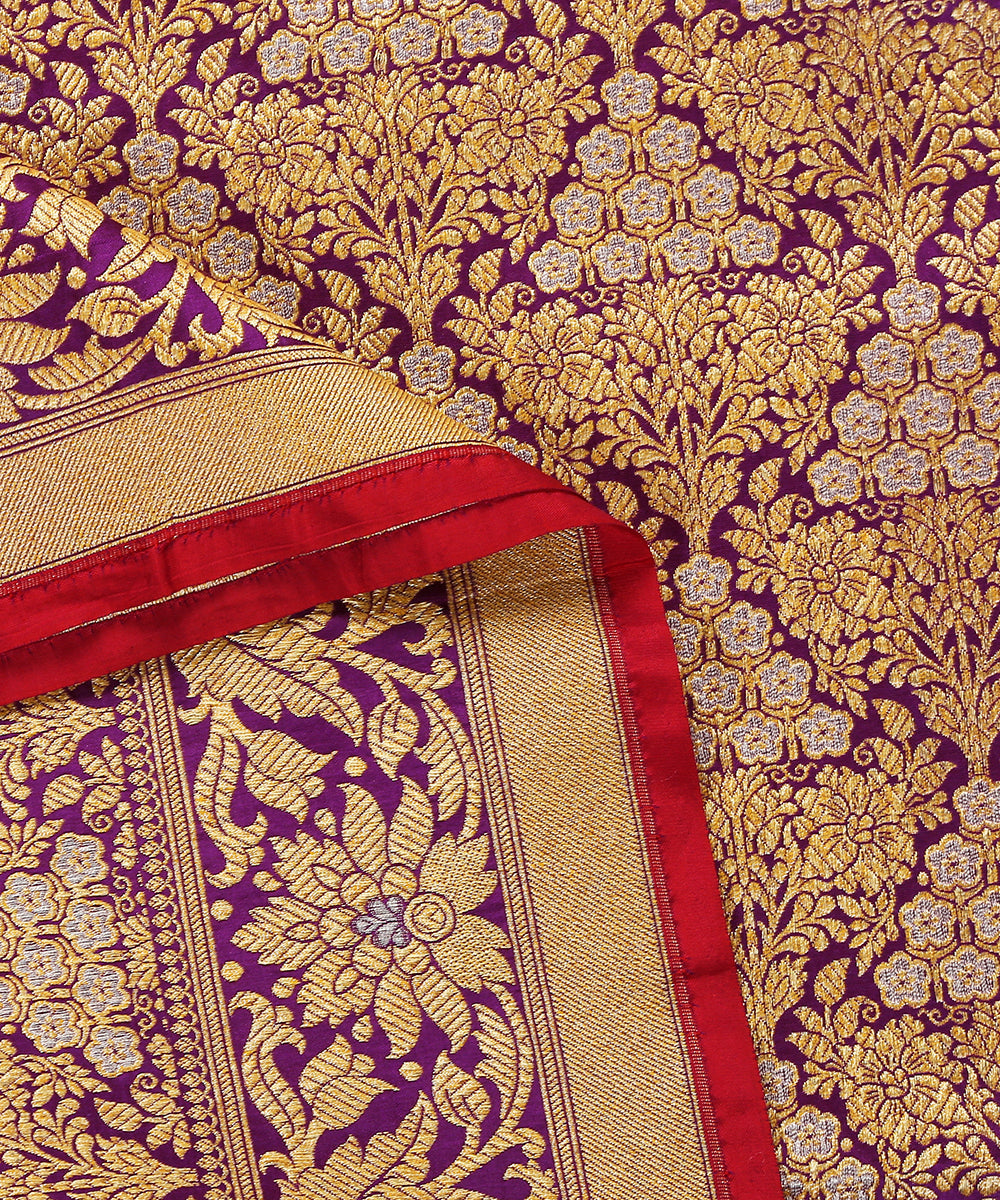 Purple_Handloom_Brocade_Pure_Katan_Silk_Banarasi_Dupatta_With_Pink_Selvedge_WeaverStory_04
