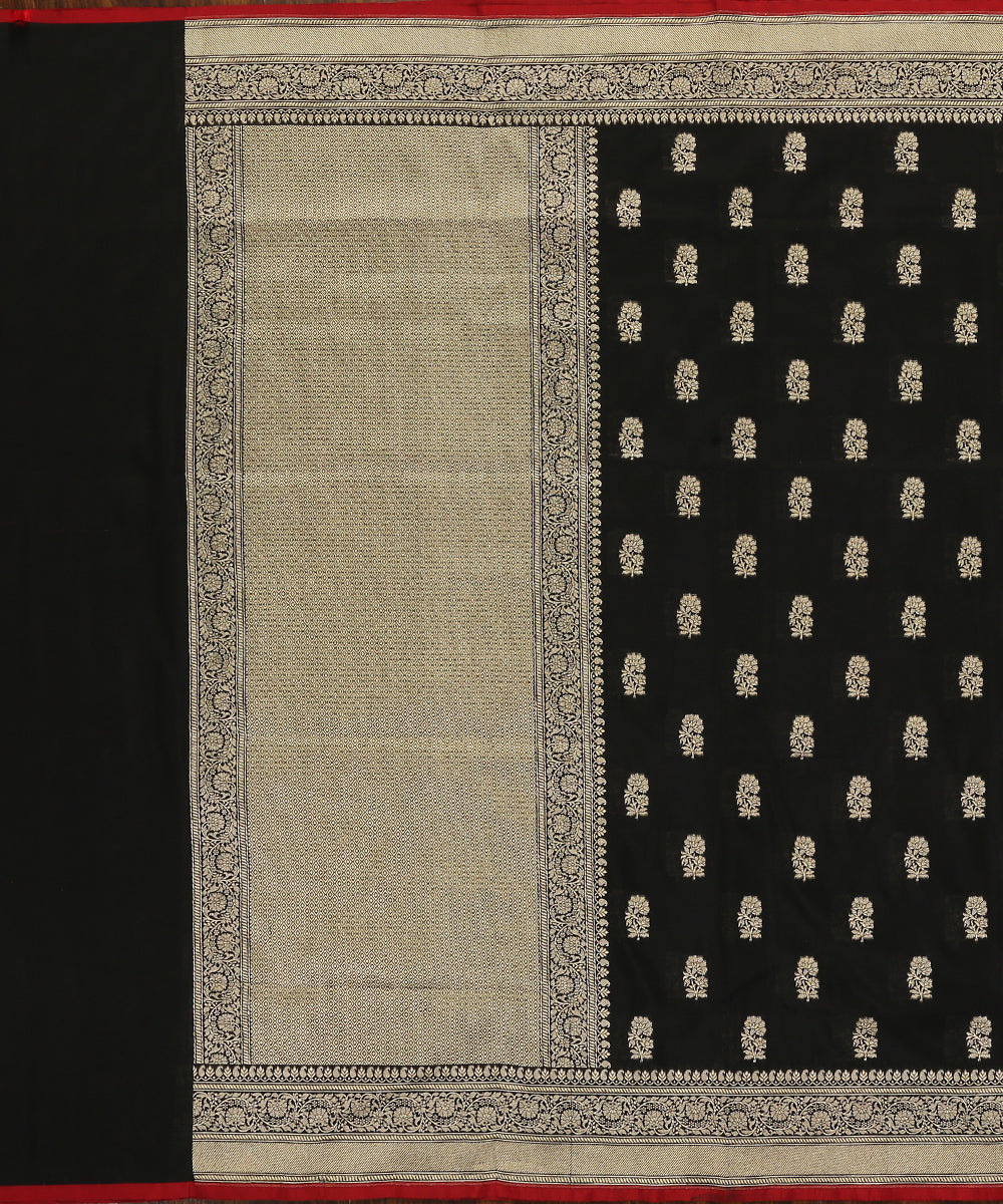 Handloom_Black_Katan_Georgette_Banarasi_Dupatta_With_Red_Selvedge_WeaverStory_02