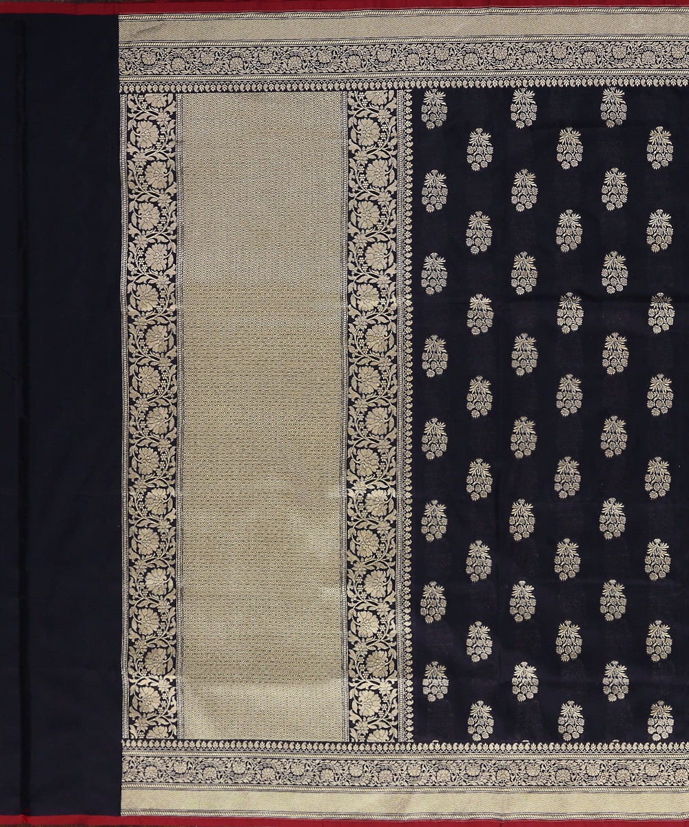 Blue_Handloom_Katan_Georgette_Banarasi_Dupatta_With_Red_Selvedge_WeaverStory_02