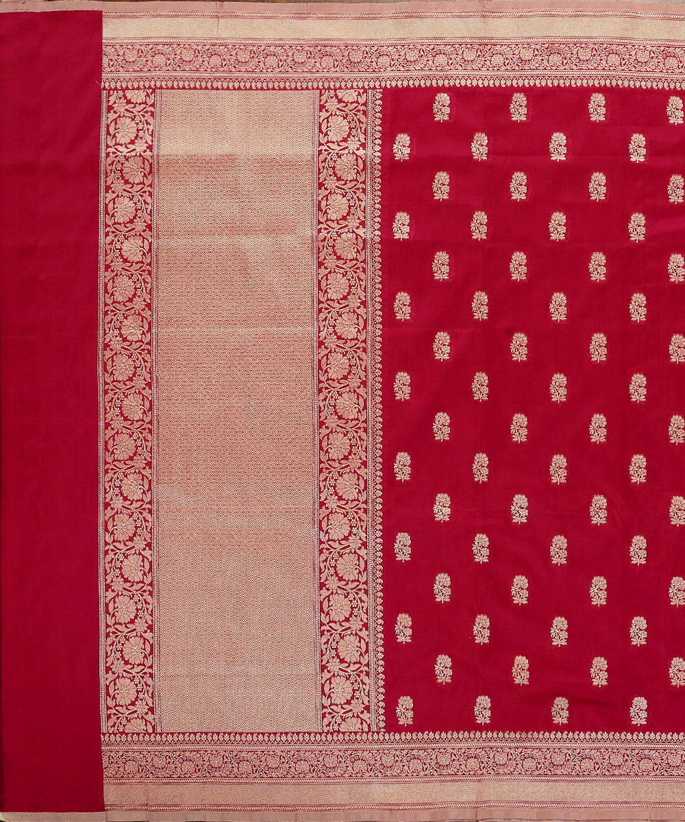 Berry_Pink_Handloom_Katan_Georgette_Banarasi_Dupatta_With_Red_Selvedge_WeaverStory_02