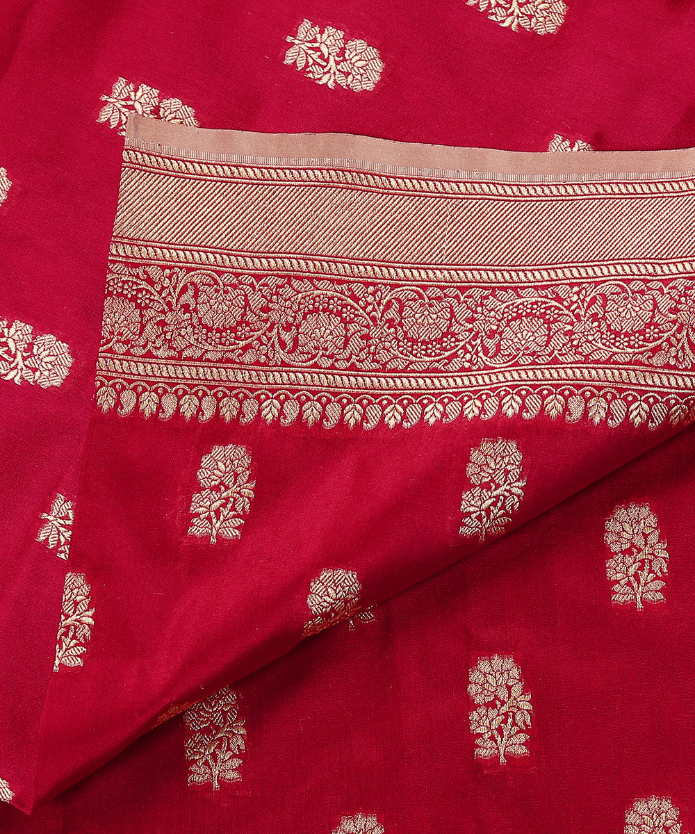 Berry_Pink_Handloom_Katan_Georgette_Banarasi_Dupatta_With_Red_Selvedge_WeaverStory_04