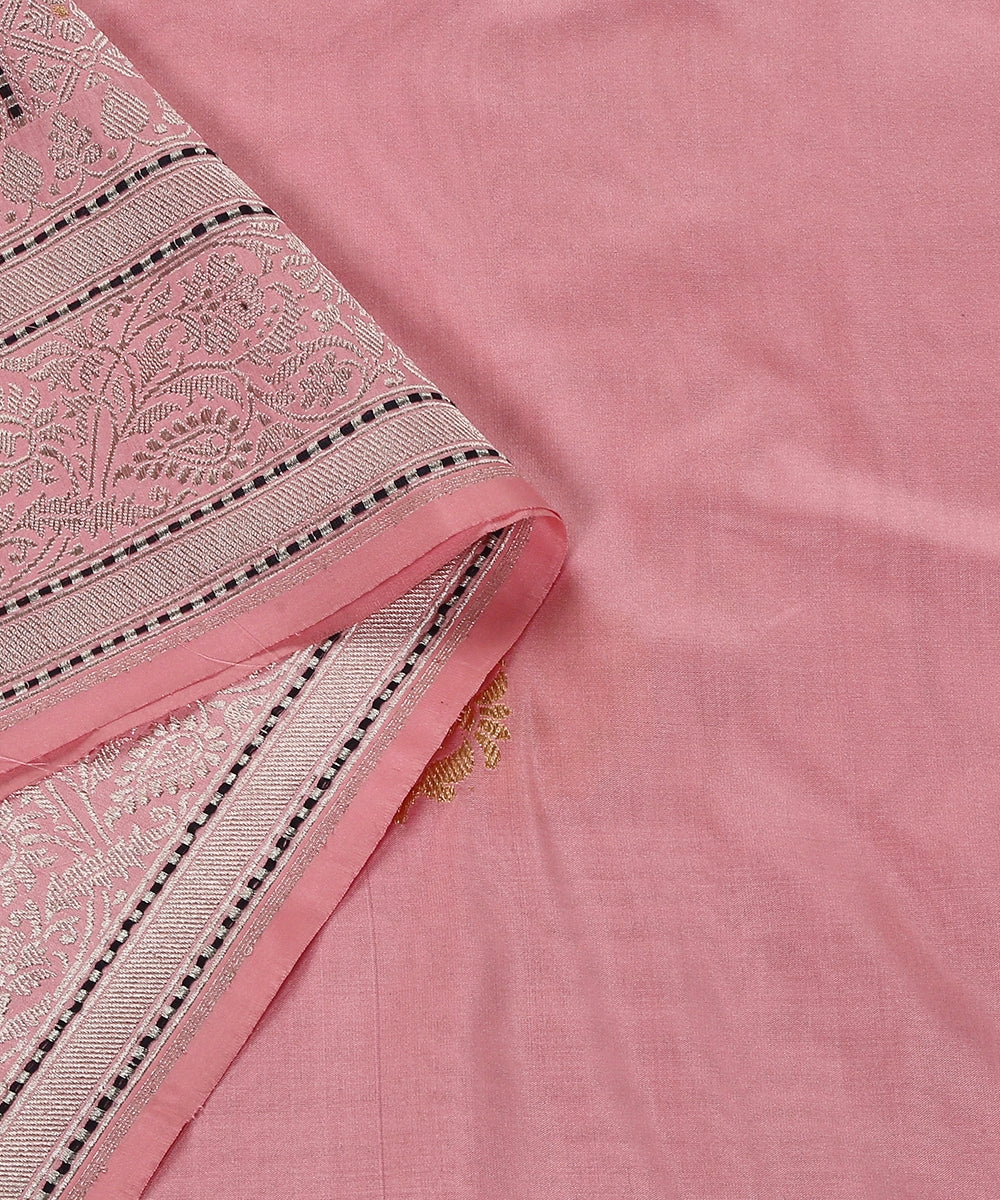 Pink_Handloom_Pure_Katan_Silk_Banarasi_Dupatta_With_Kadhwa_Booti_WeaverStory_04