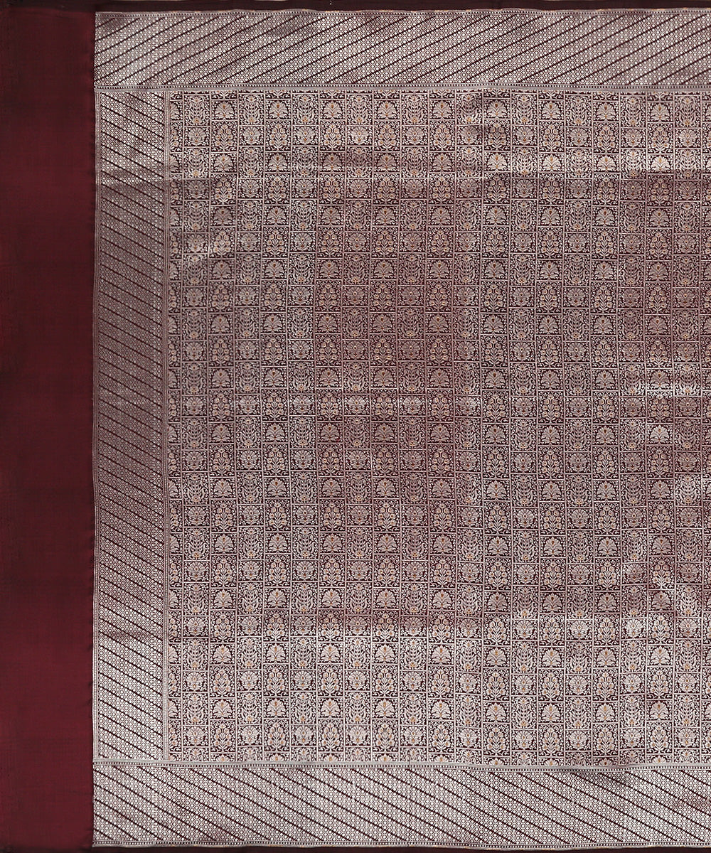 Handloom_Chocolate_Brown_Pure_Katan_Silk_Banarasi_Brocade_Dupatta_With_Meenakari_WeaverStory_02