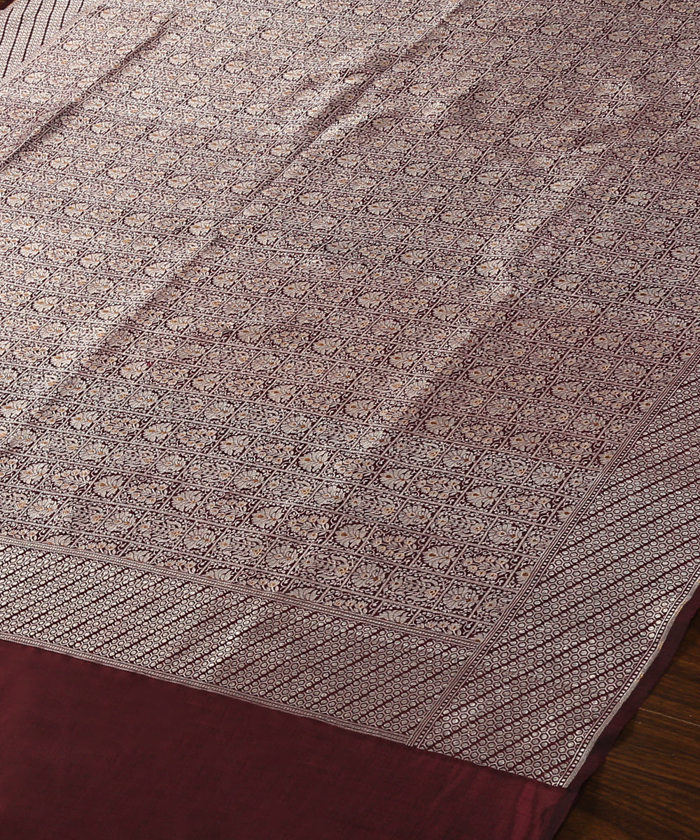 Handloom_Chocolate_Brown_Pure_Katan_Silk_Banarasi_Brocade_Dupatta_With_Meenakari_WeaverStory_03