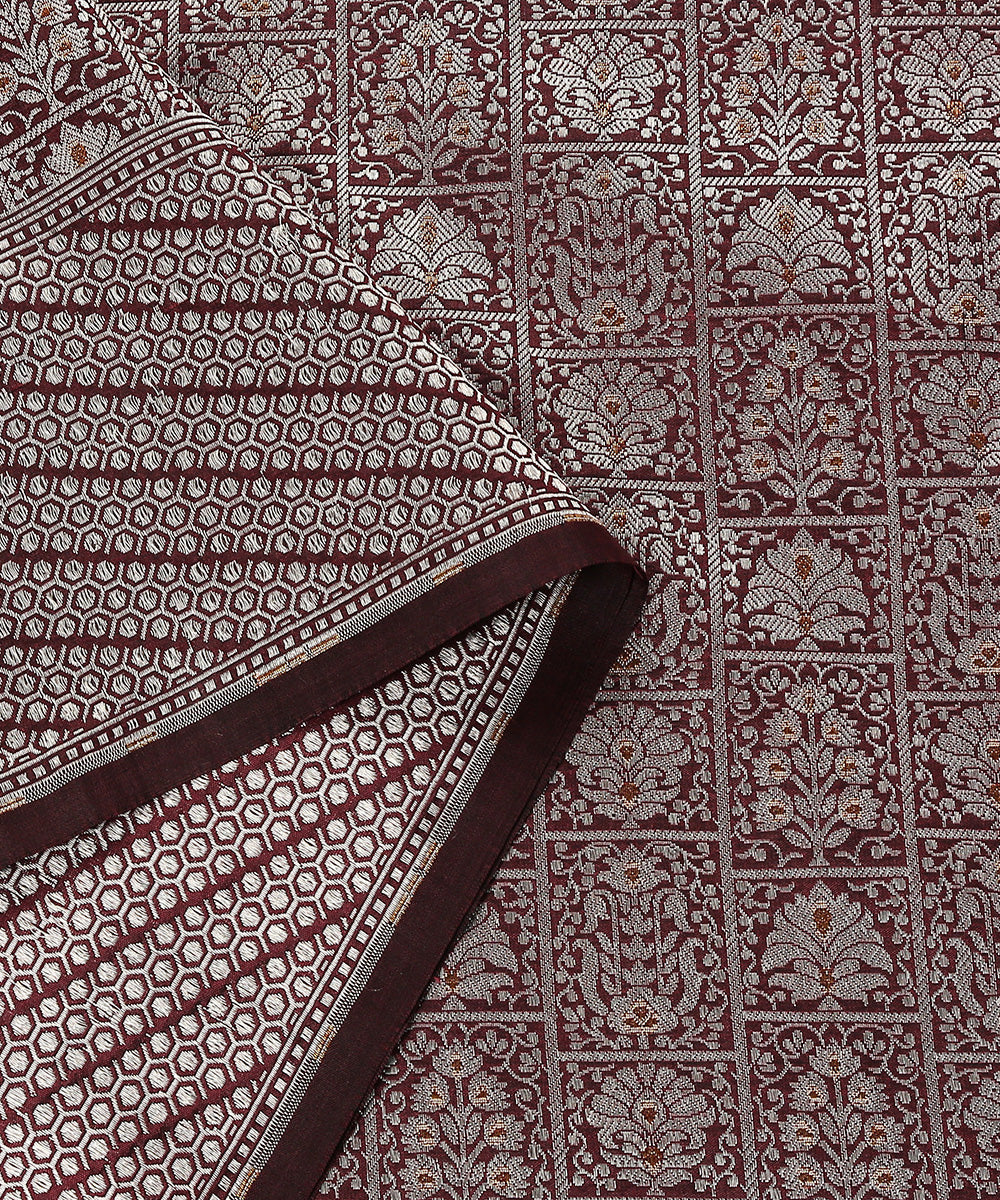 Handloom_Chocolate_Brown_Pure_Katan_Silk_Banarasi_Brocade_Dupatta_With_Meenakari_WeaverStory_04