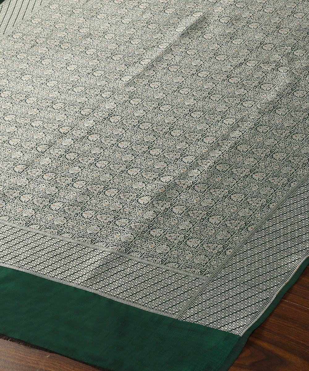 Dark_Green_Handloom_Pure_Katan_Silk_Banarasi_Meenakari_Dupatta_WeaverStory_03