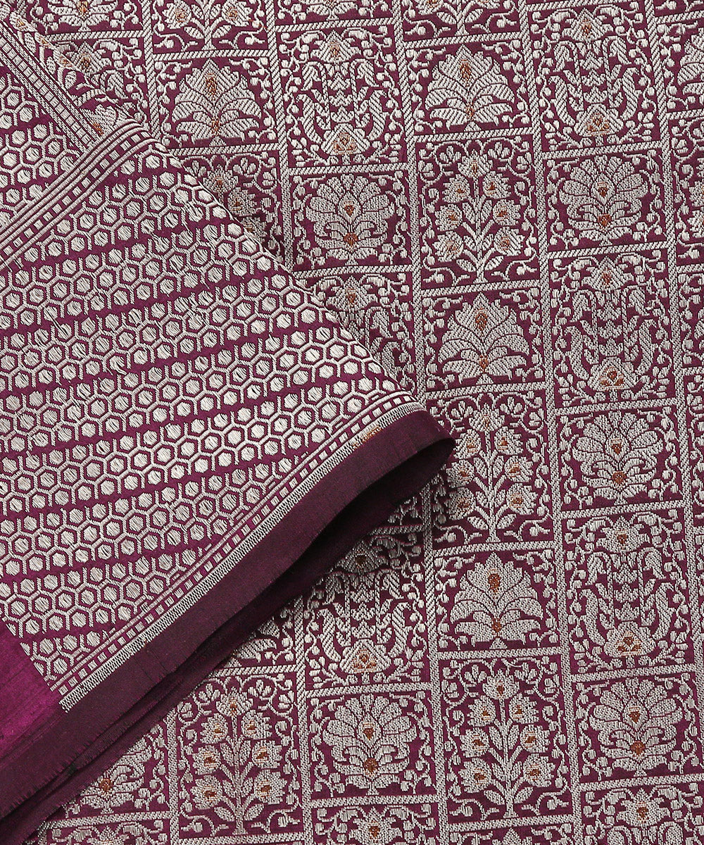 Purple_Handloom_Pure_Katan_Silk_Banarasi_Dupatta_With_Meenakari_WeaverStory_04